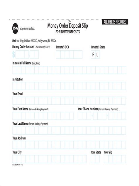 Money Order Template with Payment Amount