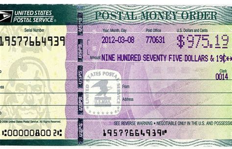 Money Order Template with Security Features