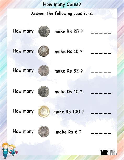 Counting money worksheet