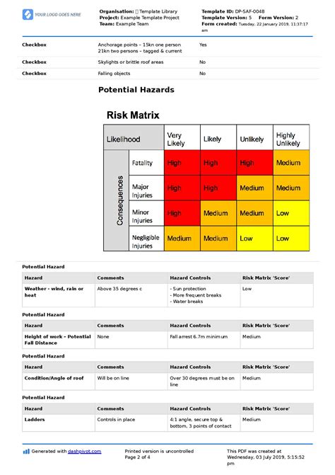 Monitoring and Review Template