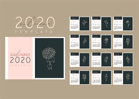 Monochromatic Elegance Calendar Design