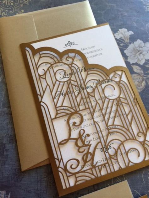 Monogram Laser Cut Wedding Invitation Template