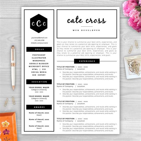 Monogram Resume Template Samples