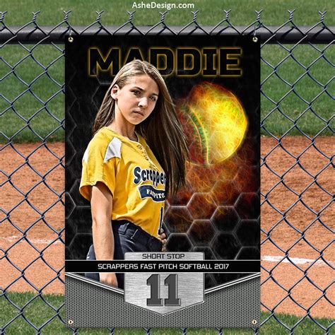 Monogram softball team banner template