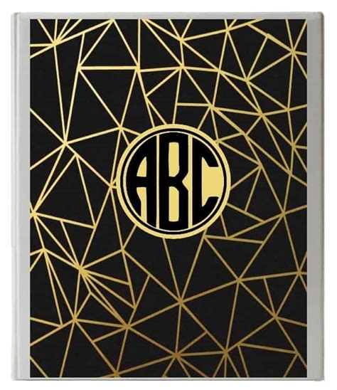 Monogrammed binder cover