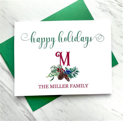 Monogrammed Christmas card design