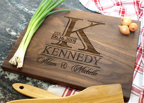 Monogrammed cutting board template