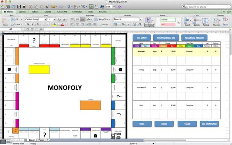 Monopoly Board Templates Excel