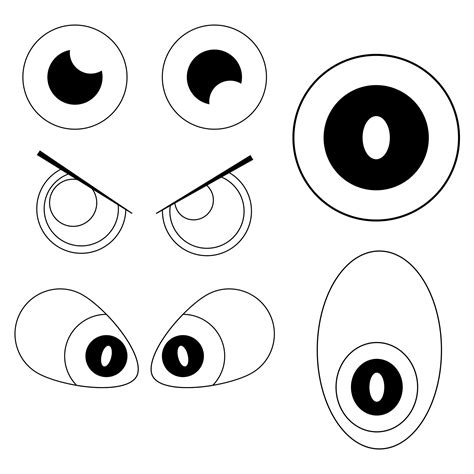 Monster eyes and mouth template