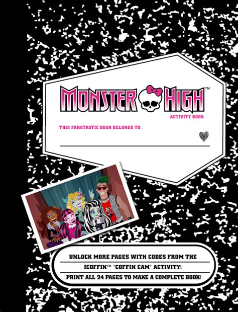 Monster High Diary Template Creativity