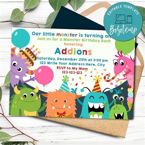 Monster Mash Invitation Template