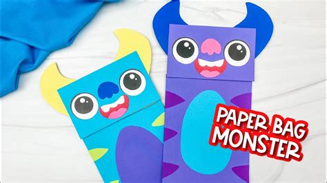 Monster Paper Bag Puppet Templates