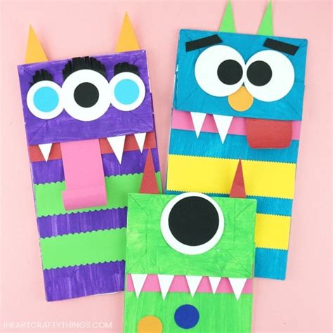 Monster Paper Bag Puppets