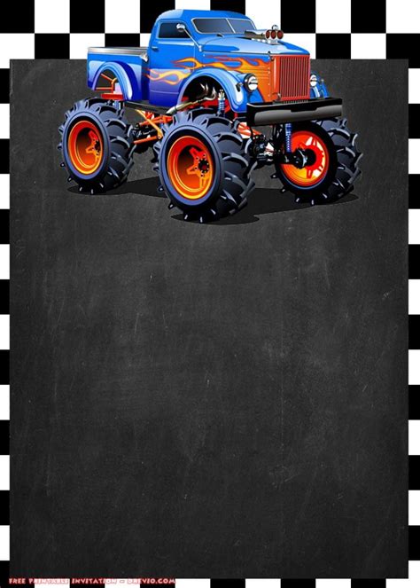 Monster Truck Birthday Invitation Templates