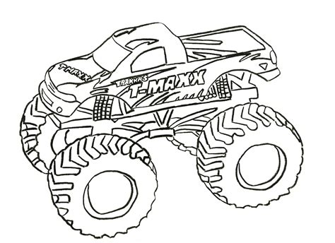 Monster truck coloring page for kids