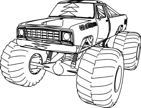 Classic Monster Truck Coloring Page