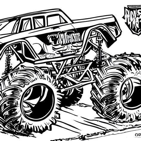 Monster Truck Crusher Coloring Page