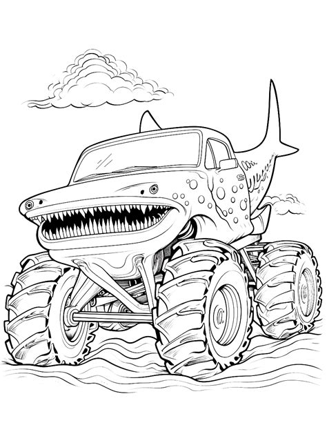 Monster Truck Rally Coloring Page