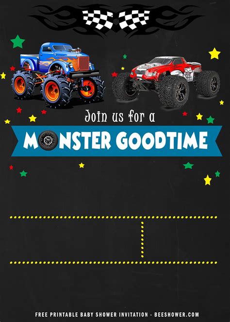 Monster Truck Invitation Templates