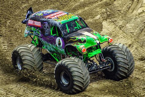 Monster truck racing with big wheels