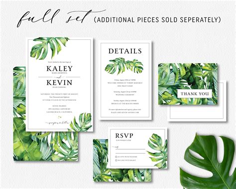 Monstera Invitation Template