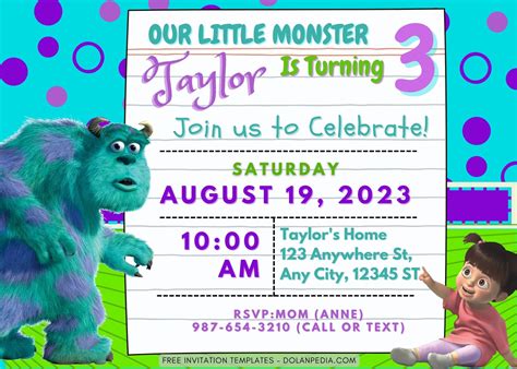 Monsters Inc Invitation Template Gallery 8