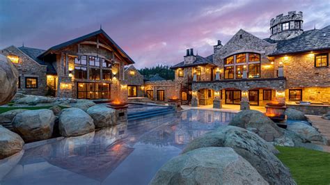 Montana mansion with beautifully landscaped grounds and private guest house