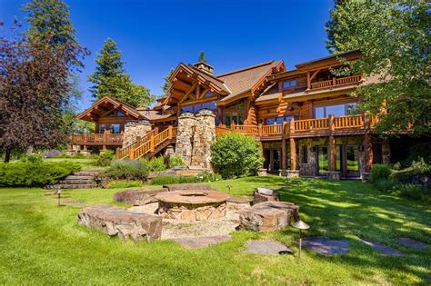 Montana mansion with outdoor recreational facilities, including tennis court and equestrian center