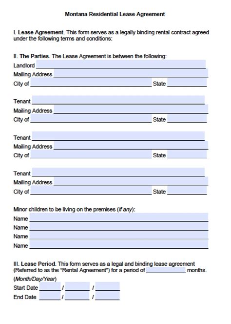 Montana Rental Agreement Template 5