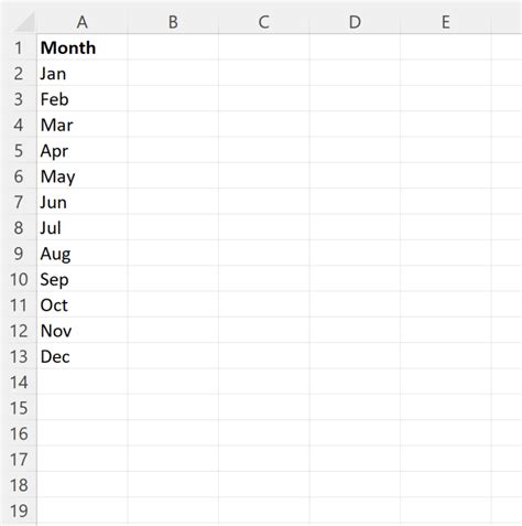 Month abbreviations in Excel