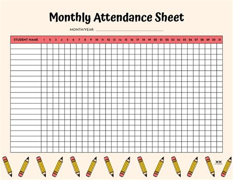 Monthly Attendance Template Image