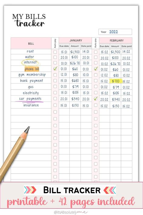 Monthly Bills to Track