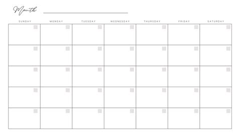 Monthly calendar template Canva