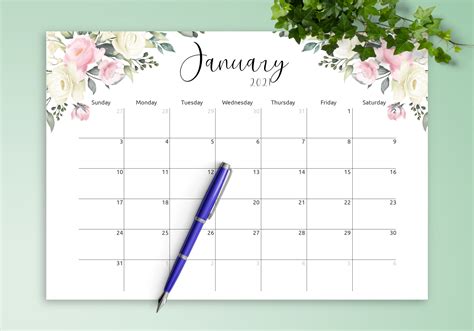 Monthly Calendar Template Design