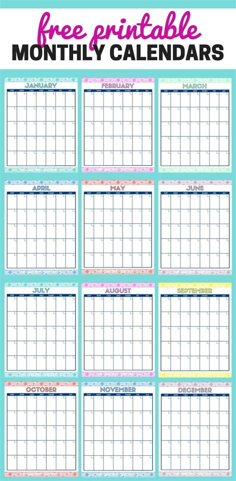 Simple monthly calendar template