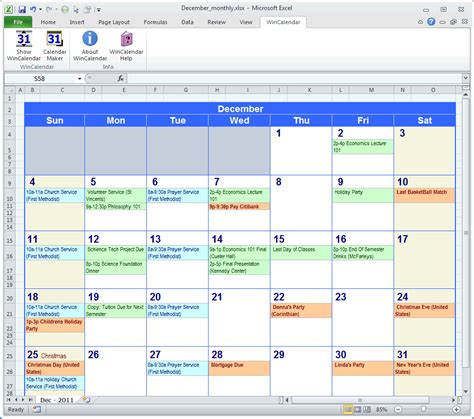 Monthly calendar view example in Google Sheets