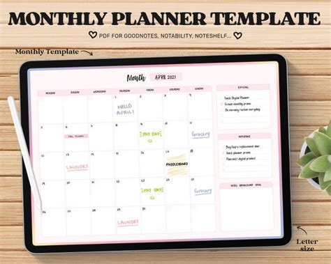 A monthly calendar with notes