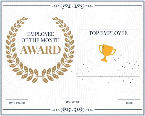 Monthly Employee Award Certificate Templates Gallery