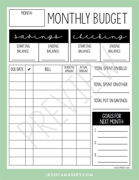 Monthly expense template for Goodnotes