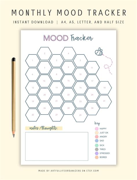 Monthly Mood Tracker Printable