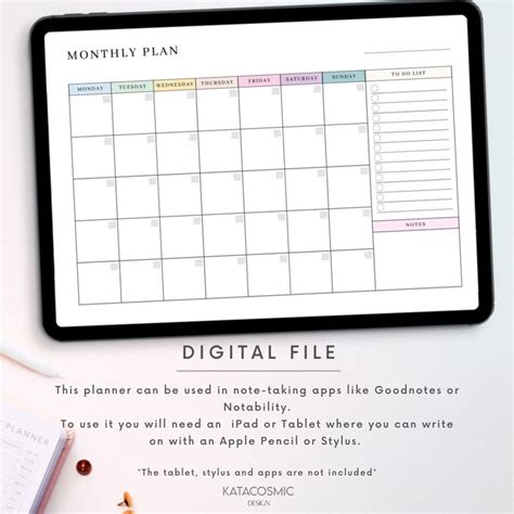 Monthly Planner Goodnotes