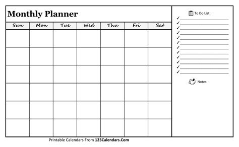 Monthly Planner Template 1