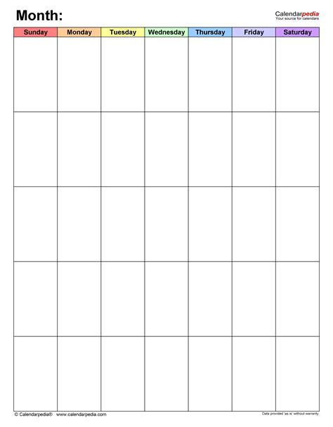 Monthly planner template