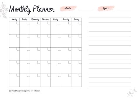 Monthly Planner Template