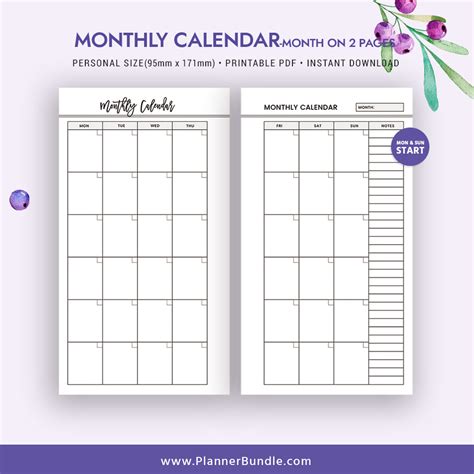 Monthly Planner Template Example