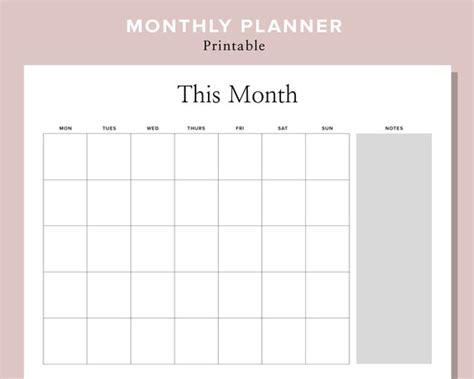 Monthly Printable Planner Templates