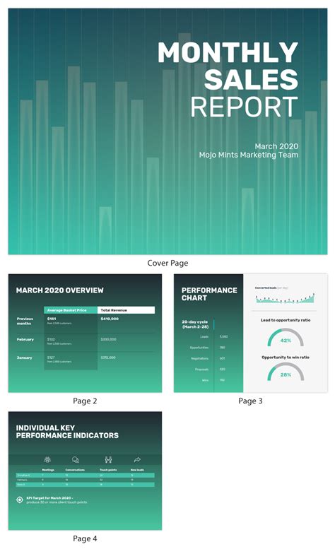 Monthly Sales Report Template Design