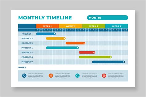 Monthly timeline template