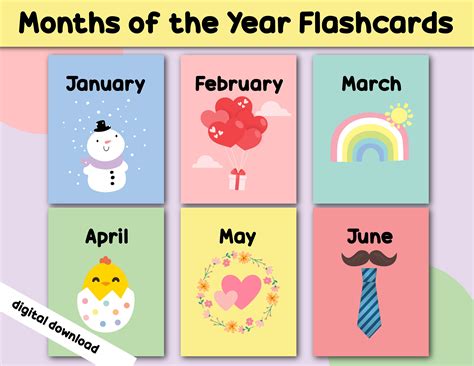 Months of the year flashcards