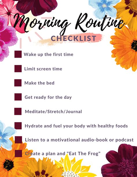 Morning Routine Checklist